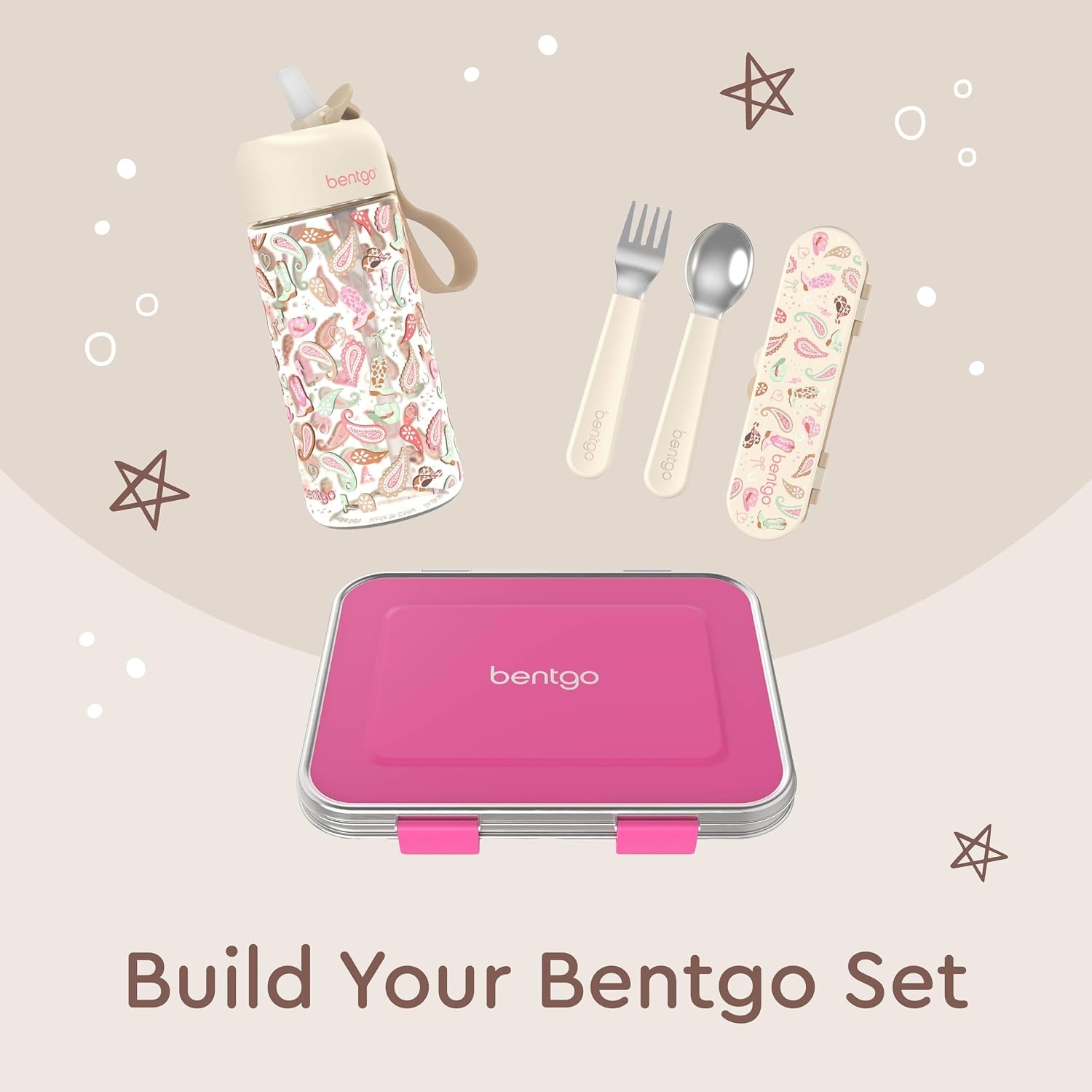 image:imageBentgo Kids Stainless Steel Utensil Set Reusable Fork Spoon amp Storage Case PFAS amp BPAFree EasyGrip Handles Lightweight Dishwasher Safe School Lunch Travel amp Outdoors NEW Ballet and BowsCowgirl Dreams