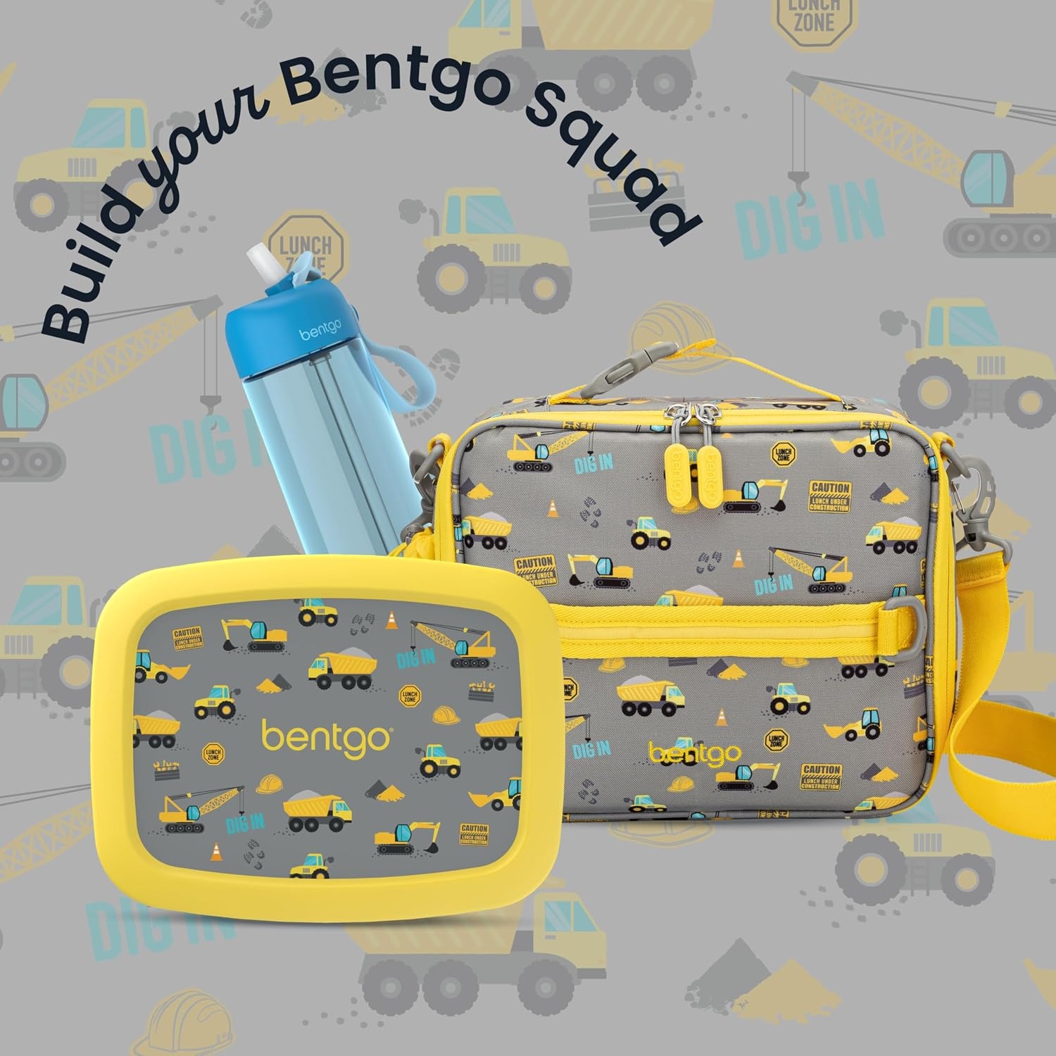 image:imageBentgo Kids Prints DoubleInsulated Reusable Lunch Bag For Kids 3 Adjustable Strap Holds Lunch BoxWater BottleSnacks EasyClean WaterResistant Pockets NEW Ballet amp BowsConstruction Trucks