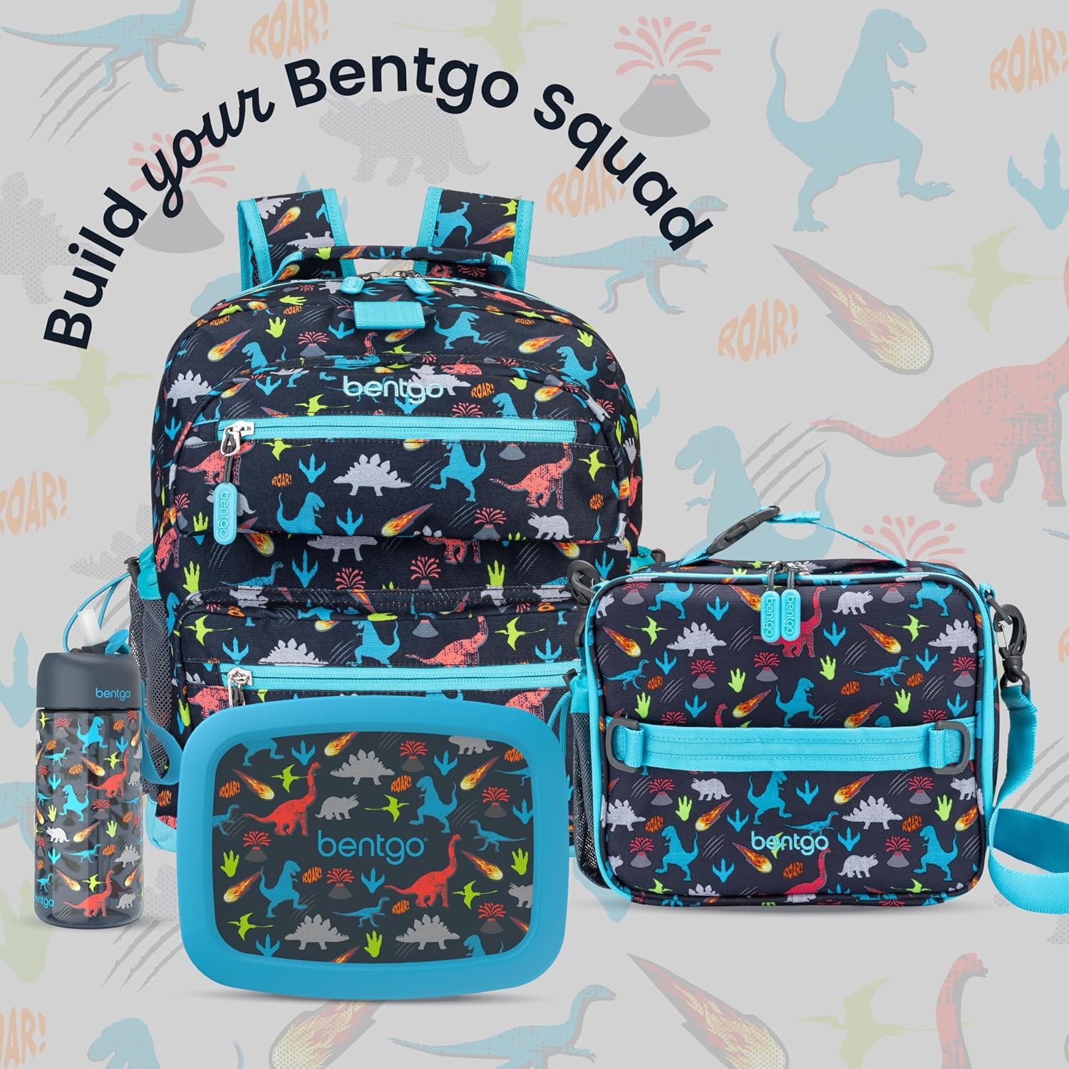 image:imageBentgo Kids Prints DoubleInsulated Reusable Lunch Bag For Kids 3 Adjustable Strap Holds Lunch BoxWater BottleSnacks EasyClean WaterResistant Pockets NEW Ballet amp BowsDinosaur