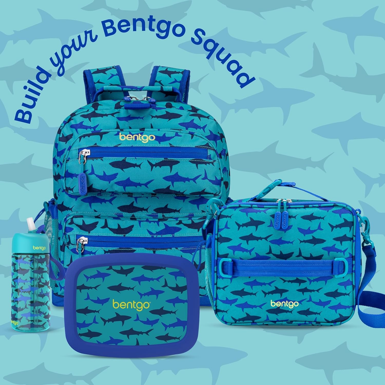 image:imageBentgo Kids Prints DoubleInsulated Reusable Lunch Bag For Kids 3 Adjustable Strap Holds Lunch BoxWater BottleSnacks EasyClean WaterResistant Pockets NEW Ballet amp BowsSharks