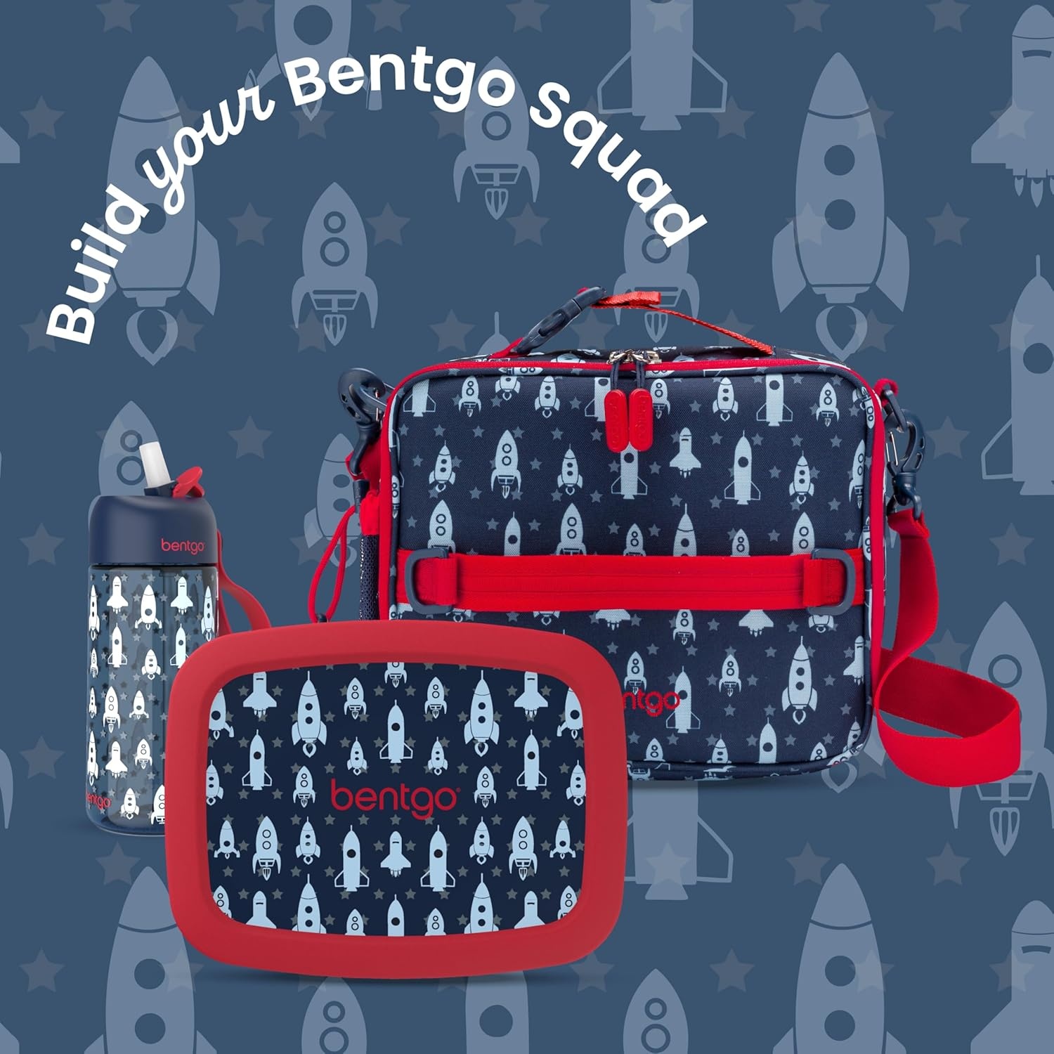 image:imageBentgo Kids Prints DoubleInsulated Reusable Lunch Bag For Kids 3 Adjustable Strap Holds Lunch BoxWater BottleSnacks EasyClean WaterResistant Pockets NEW Ballet amp BowsRocket