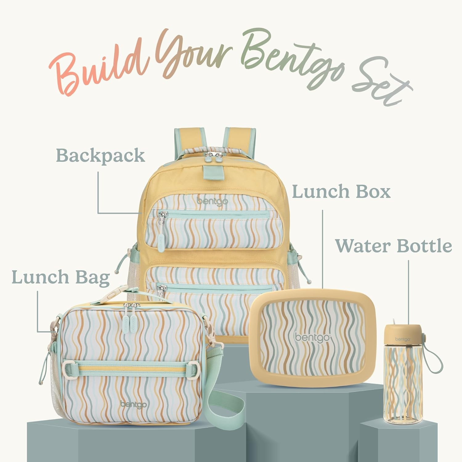 image:imageBentgo Kids Prints DoubleInsulated Reusable Lunch Bag For Kids 3 Adjustable Strap Holds Lunch BoxWater BottleSnacks EasyClean WaterResistant Pockets NEW Ballet amp BowsWavy