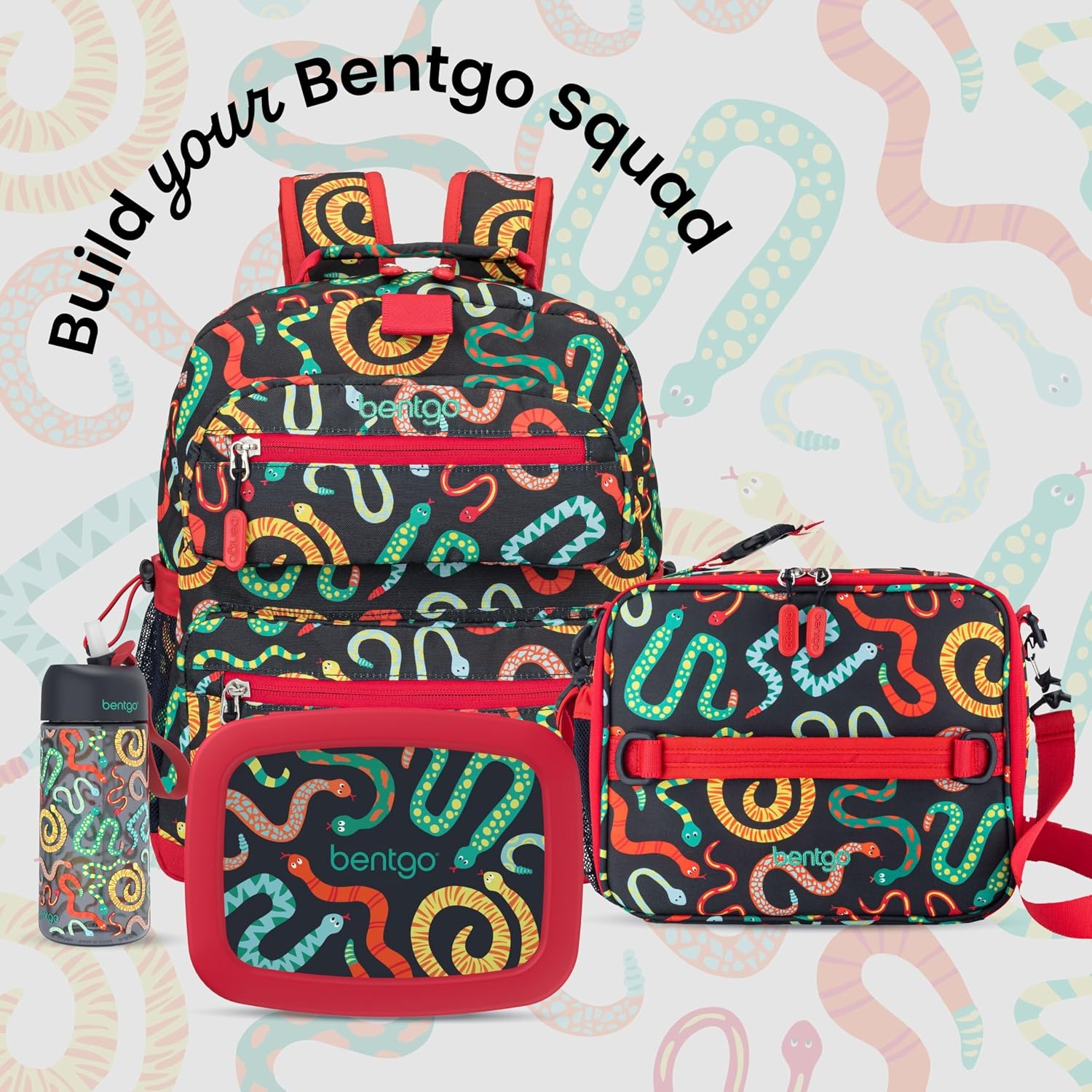 image:imageBentgo Kids Prints DoubleInsulated Reusable Lunch Bag For Kids 3 Adjustable Strap Holds Lunch BoxWater BottleSnacks EasyClean WaterResistant Pockets NEW Ballet amp BowsSssnakes