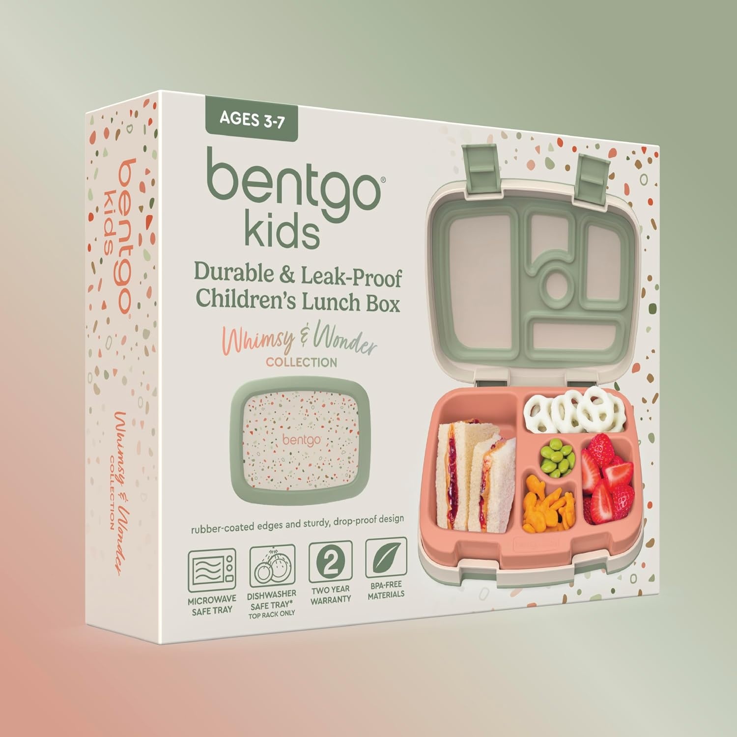 image:imageBentgo Kids Prints LeakProof 5Compartment BentoStyle Kids Lunch Box Ideal Portion Sizes for Ages 37 Durable DropProof Dishwasher Safe PFAS amp BPAFree Materials NEW Ballet amp BowsGeo Speckle