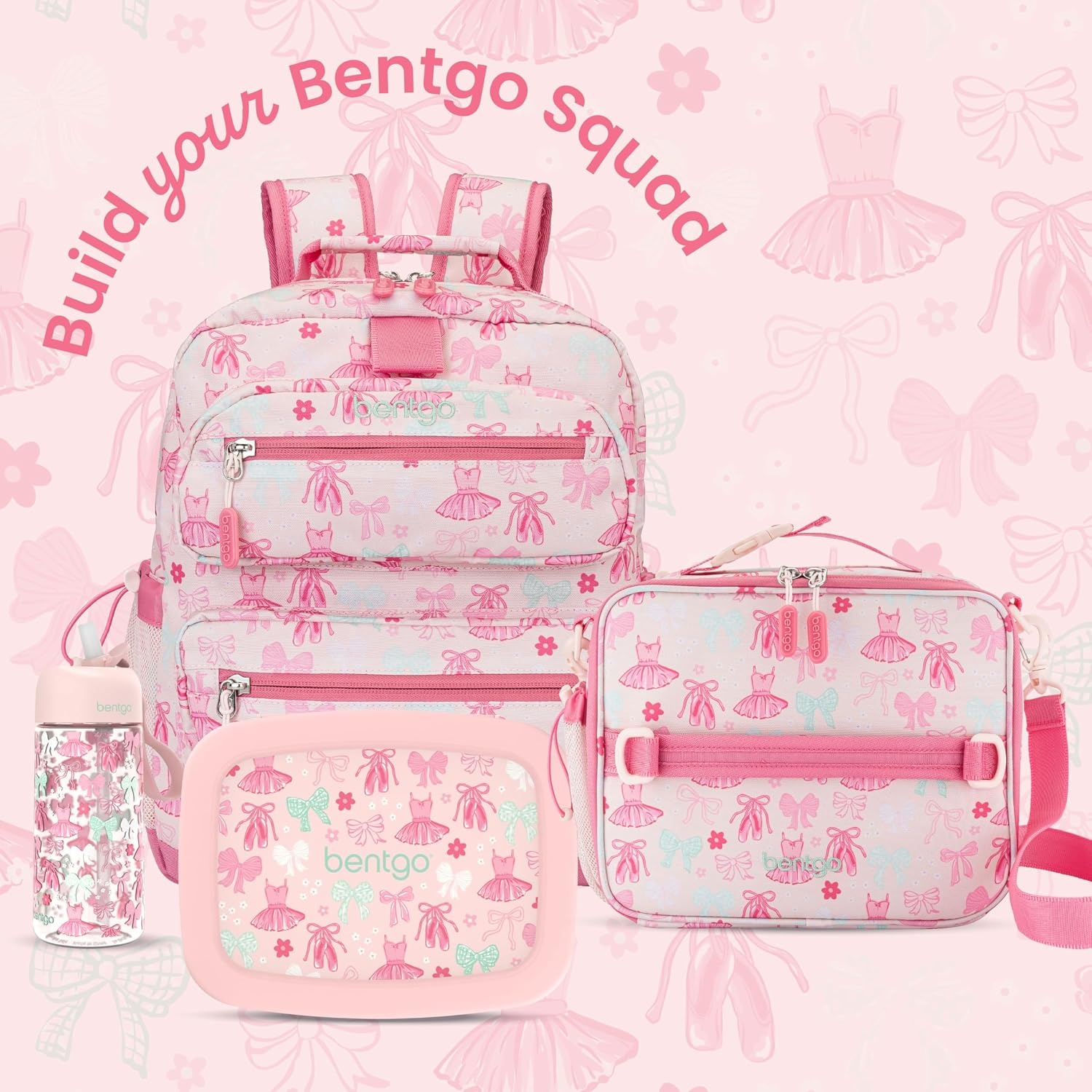 image:imageBentgo Kids Prints LeakProof 5Compartment BentoStyle Kids Lunch Box Ideal Portion Sizes for Ages 37 Durable DropProof Dishwasher Safe PFAS amp BPAFree Materials NEW Ballet amp BowsBallet Bows