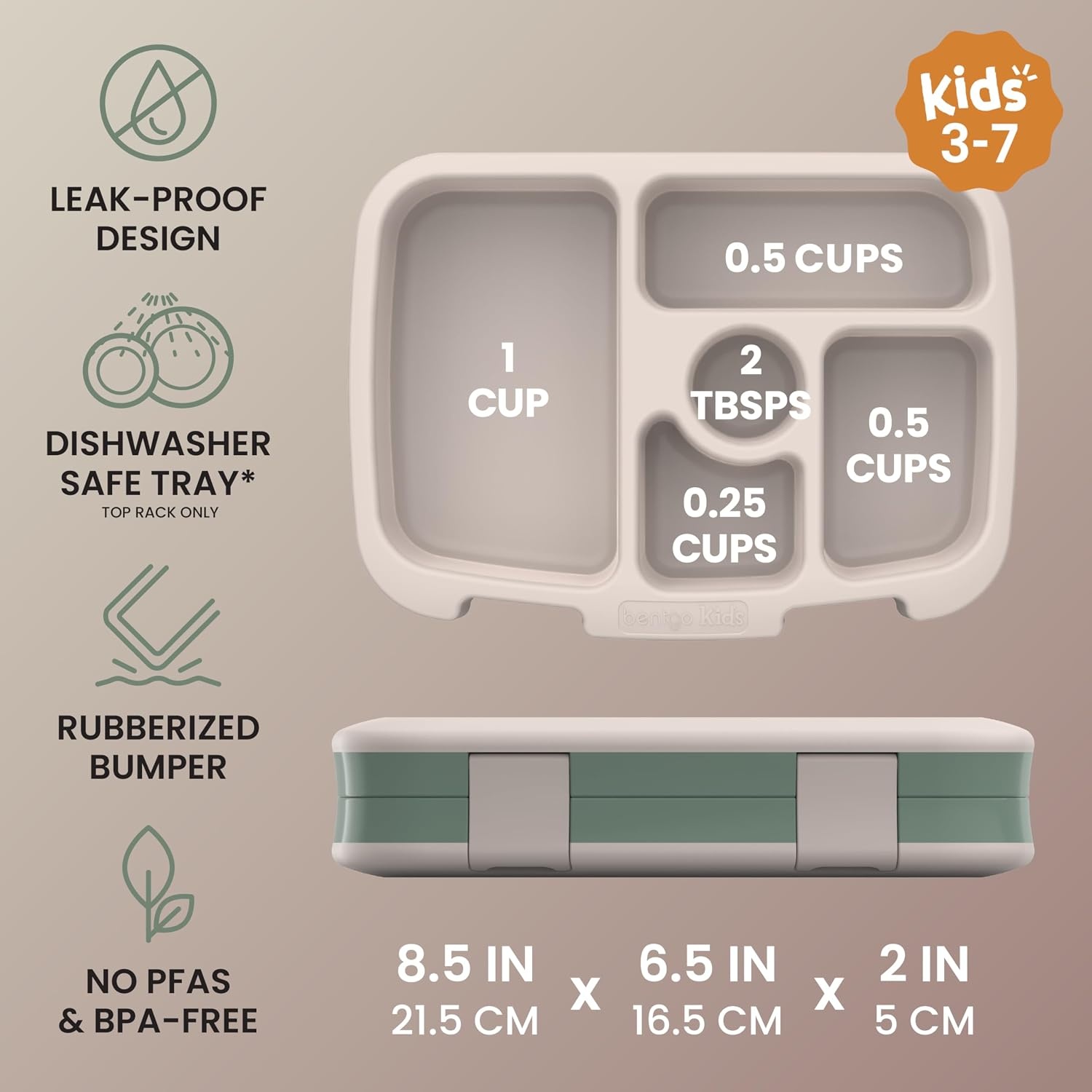 image:imageBentgo Kids Prints LeakProof 5Compartment BentoStyle Kids Lunch Box Ideal Portion Sizes for Ages 37 Durable DropProof Dishwasher Safe PFAS amp BPAFree Materials NEW Ballet amp BowsDino Fossils