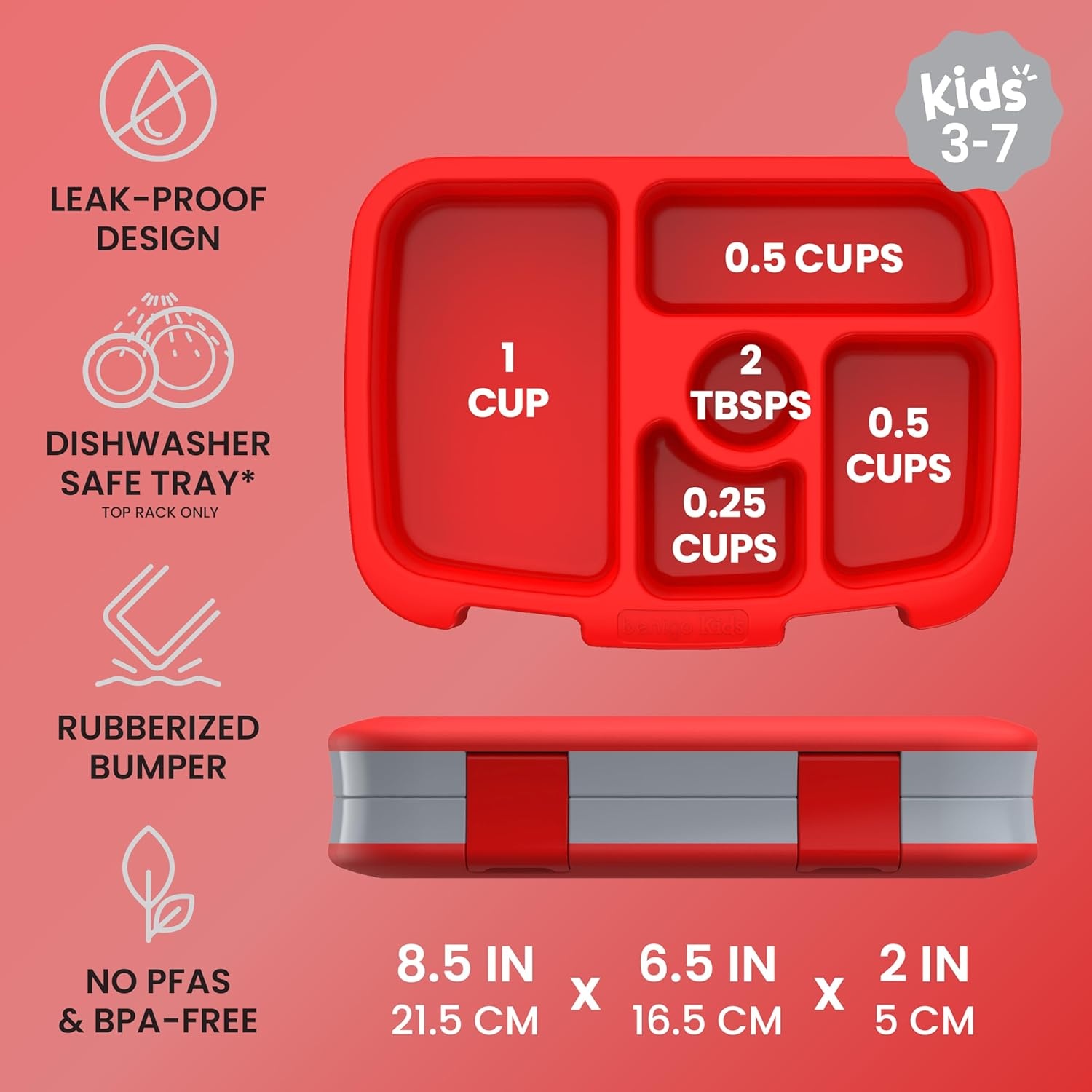 image:imageBentgo Kids Prints LeakProof 5Compartment BentoStyle Kids Lunch Box Ideal Portion Sizes for Ages 37 Durable DropProof Dishwasher Safe PFAS amp BPAFree Materials NEW Ballet amp BowsTrucks