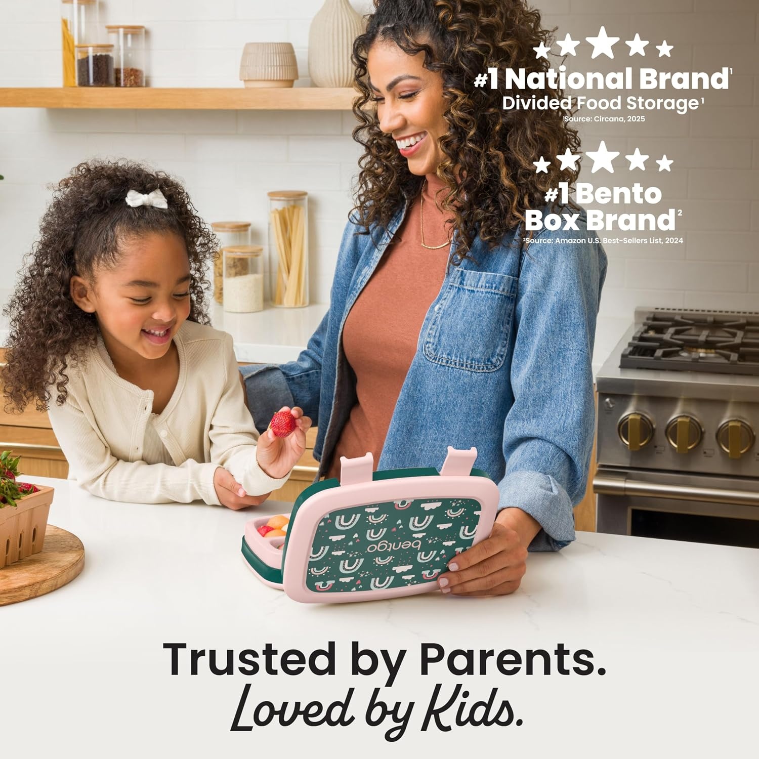 image:imageBentgo Kids Prints LeakProof 5Compartment BentoStyle Kids Lunch Box Ideal Portion Sizes for Ages 37 Durable DropProof Dishwasher Safe PFAS amp BPAFree Materials NEW Ballet amp BowsGreen Rainbow