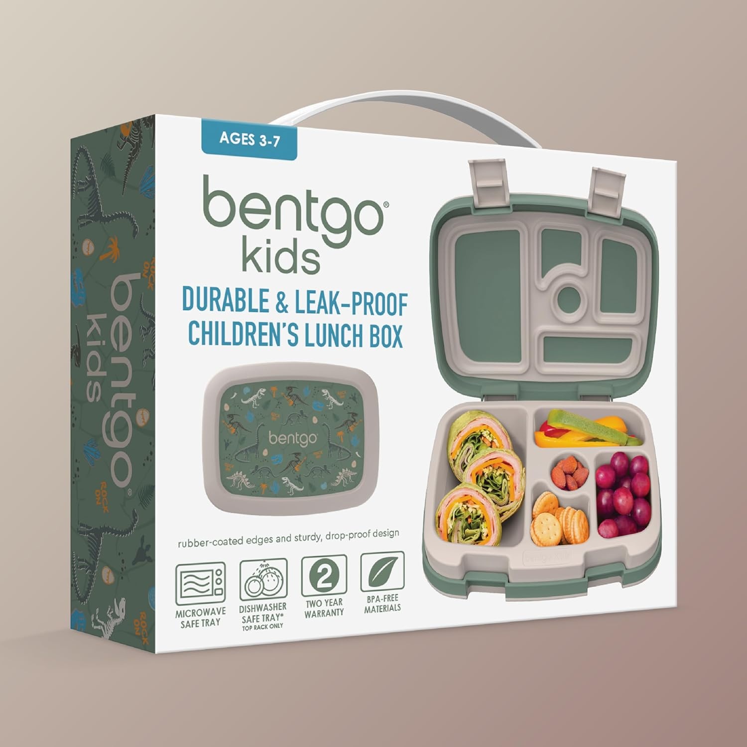 image:imageBentgo Kids Prints LeakProof 5Compartment BentoStyle Kids Lunch Box Ideal Portion Sizes for Ages 37 Durable DropProof Dishwasher Safe PFAS amp BPAFree Materials NEW Ballet amp BowsDino Fossils