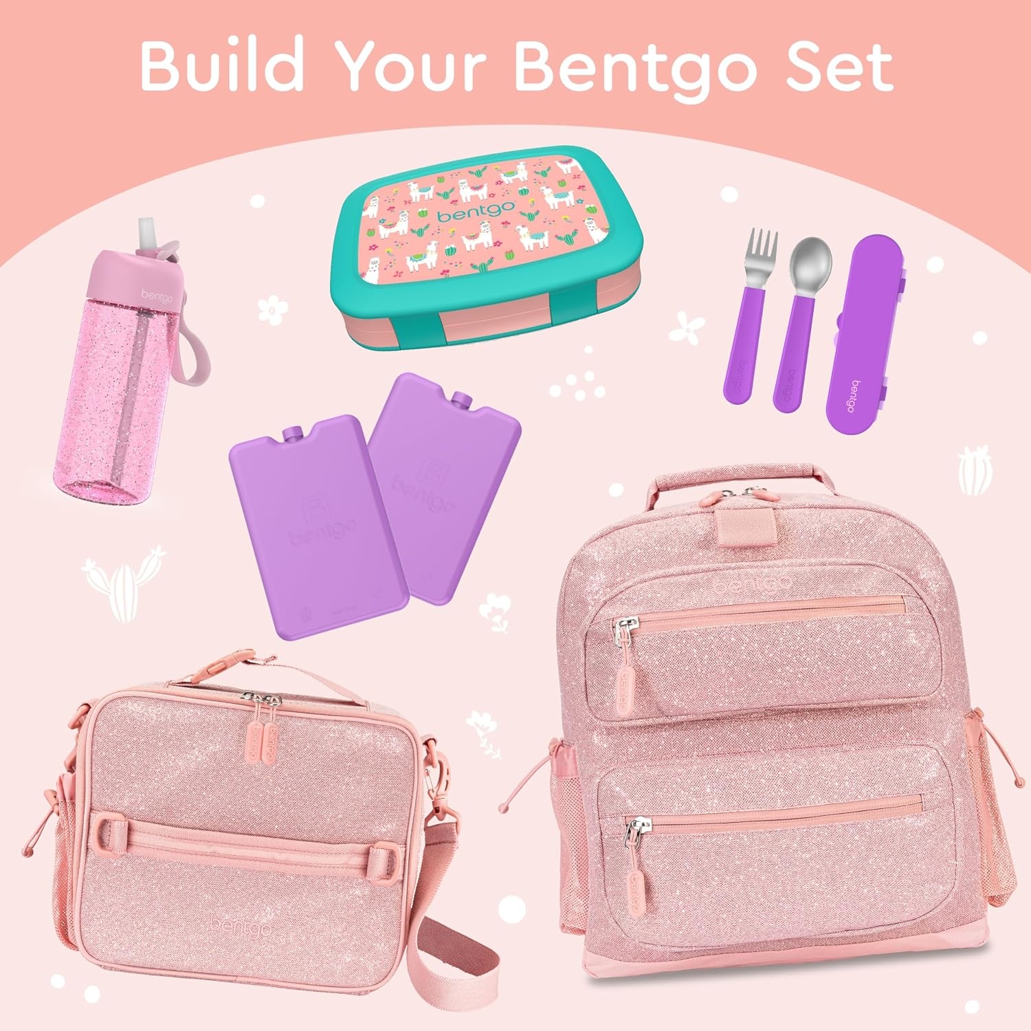 image:imageBentgo Kids Prints LeakProof 5Compartment BentoStyle Kids Lunch Box Ideal Portion Sizes for Ages 37 Durable DropProof Dishwasher Safe PFAS amp BPAFree Materials NEW Ballet amp BowsLlamas