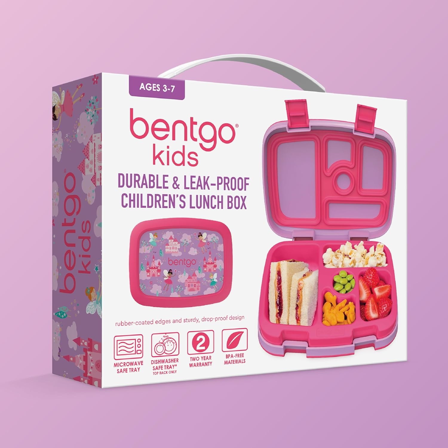 image:imageBentgo Kids Prints LeakProof 5Compartment BentoStyle Kids Lunch Box Ideal Portion Sizes for Ages 37 Durable DropProof Dishwasher Safe PFAS amp BPAFree Materials NEW Ballet amp BowsFairies
