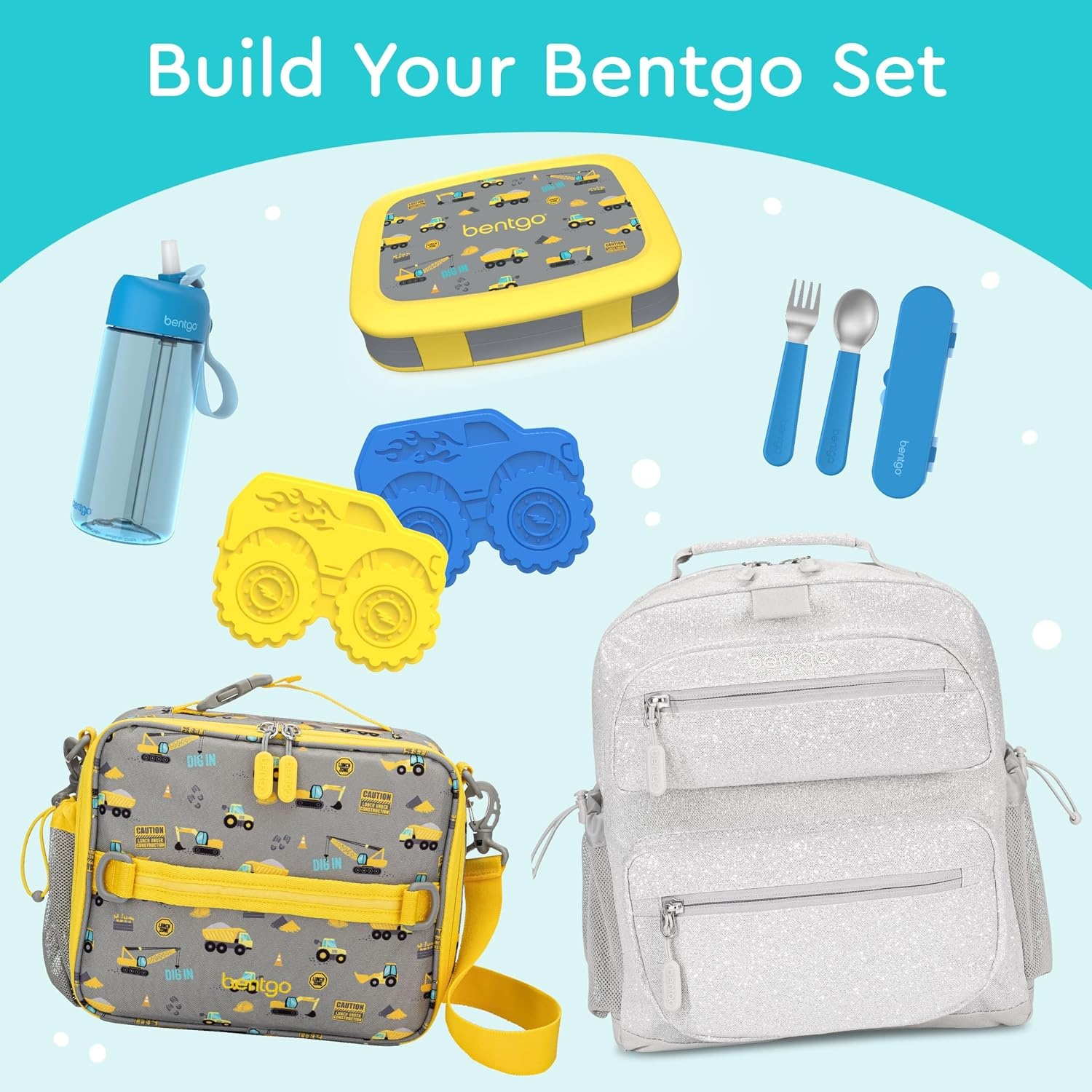 image:imageBentgo Kids Prints LeakProof 5Compartment BentoStyle Kids Lunch Box Ideal Portion Sizes for Ages 37 Durable DropProof Dishwasher Safe PFAS amp BPAFree Materials NEW Ballet amp BowsConstruction Trucks