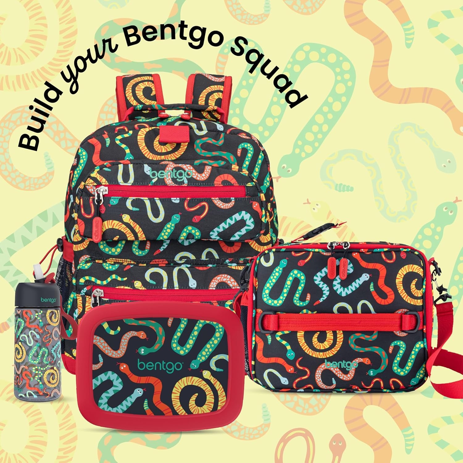 image:imageBentgo Kids Prints LeakProof 5Compartment BentoStyle Kids Lunch Box Ideal Portion Sizes for Ages 37 Durable DropProof Dishwasher Safe PFAS amp BPAFree Materials NEW Ballet amp BowsSssnakes