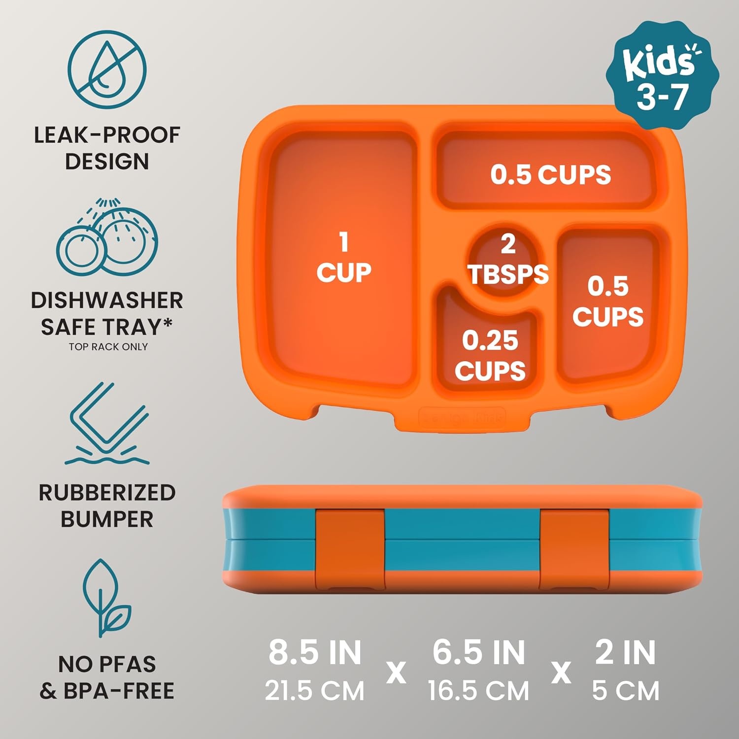 image:imageBentgo Kids Prints LeakProof 5Compartment BentoStyle Kids Lunch Box Ideal Portion Sizes for Ages 37 Durable DropProof Dishwasher Safe PFAS amp BPAFree Materials NEW Ballet amp BowsPlanes