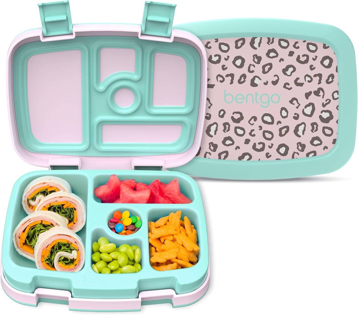 image:imageBentgo Kids Prints LeakProof 5Compartment BentoStyle Kids Lunch Box Ideal Portion Sizes for Ages 37 Durable DropProof Dishwasher Safe PFAS amp BPAFree Materials NEW Ballet amp BowsLeopard