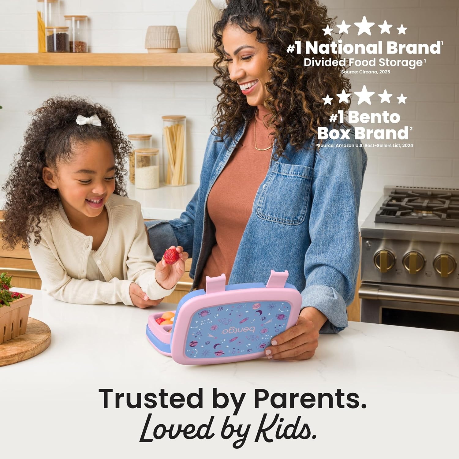 image:imageBentgo Kids Prints LeakProof 5Compartment BentoStyle Kids Lunch Box Ideal Portion Sizes for Ages 37 Durable DropProof Dishwasher Safe PFAS amp BPAFree Materials NEW Ballet amp BowsLavender Galaxy