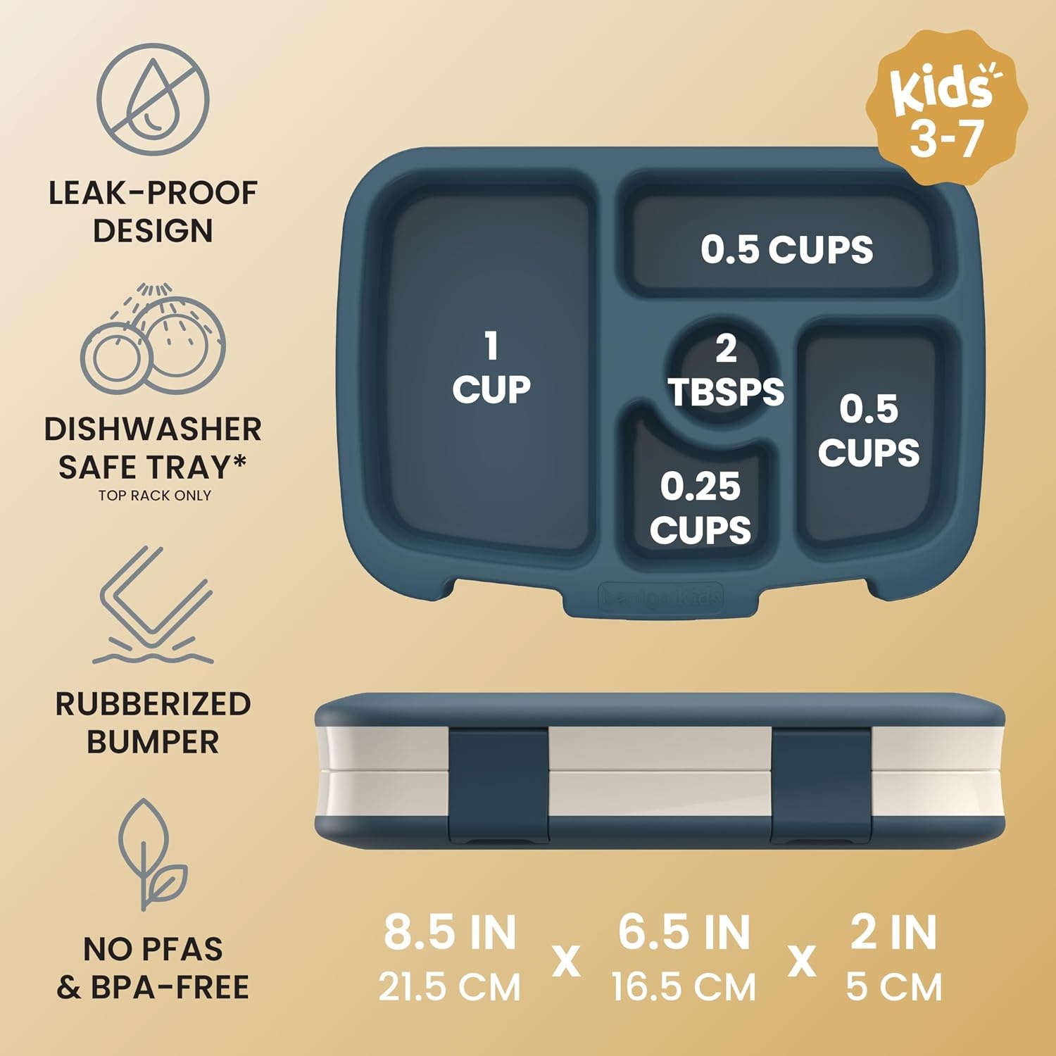 image:imageBentgo Kids Prints LeakProof 5Compartment BentoStyle Kids Lunch Box Ideal Portion Sizes for Ages 37 Durable DropProof Dishwasher Safe PFAS amp BPAFree Materials NEW Ballet amp BowsFriendly Skies