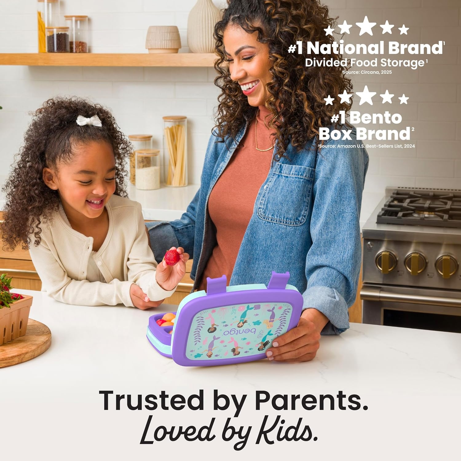 image:imageBentgo Kids Prints LeakProof 5Compartment BentoStyle Kids Lunch Box Ideal Portion Sizes for Ages 37 Durable DropProof Dishwasher Safe PFAS amp BPAFree Materials NEW Ballet amp BowsMermaids in the Sea