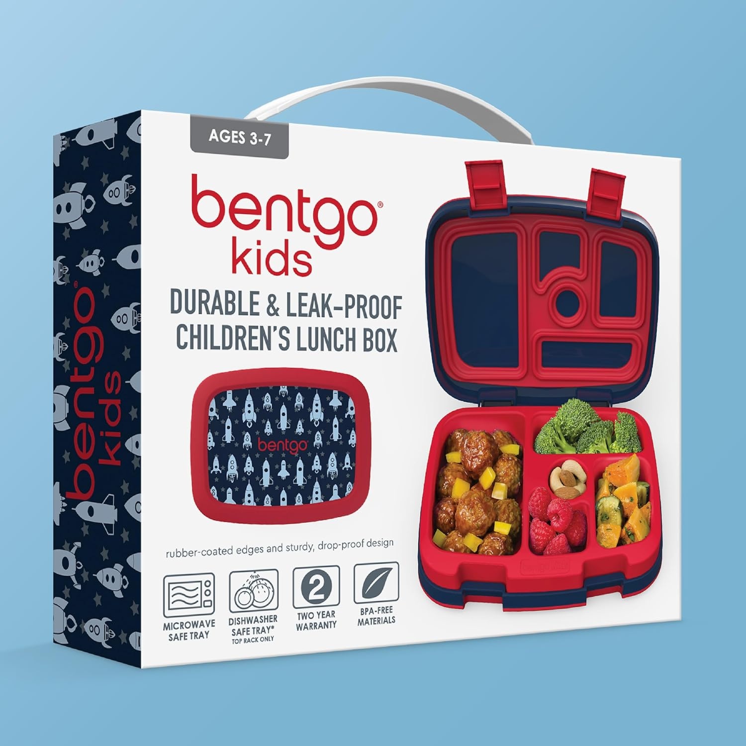 image:imageBentgo Kids Prints LeakProof 5Compartment BentoStyle Kids Lunch Box Ideal Portion Sizes for Ages 37 Durable DropProof Dishwasher Safe PFAS amp BPAFree Materials NEW Ballet amp BowsRocket