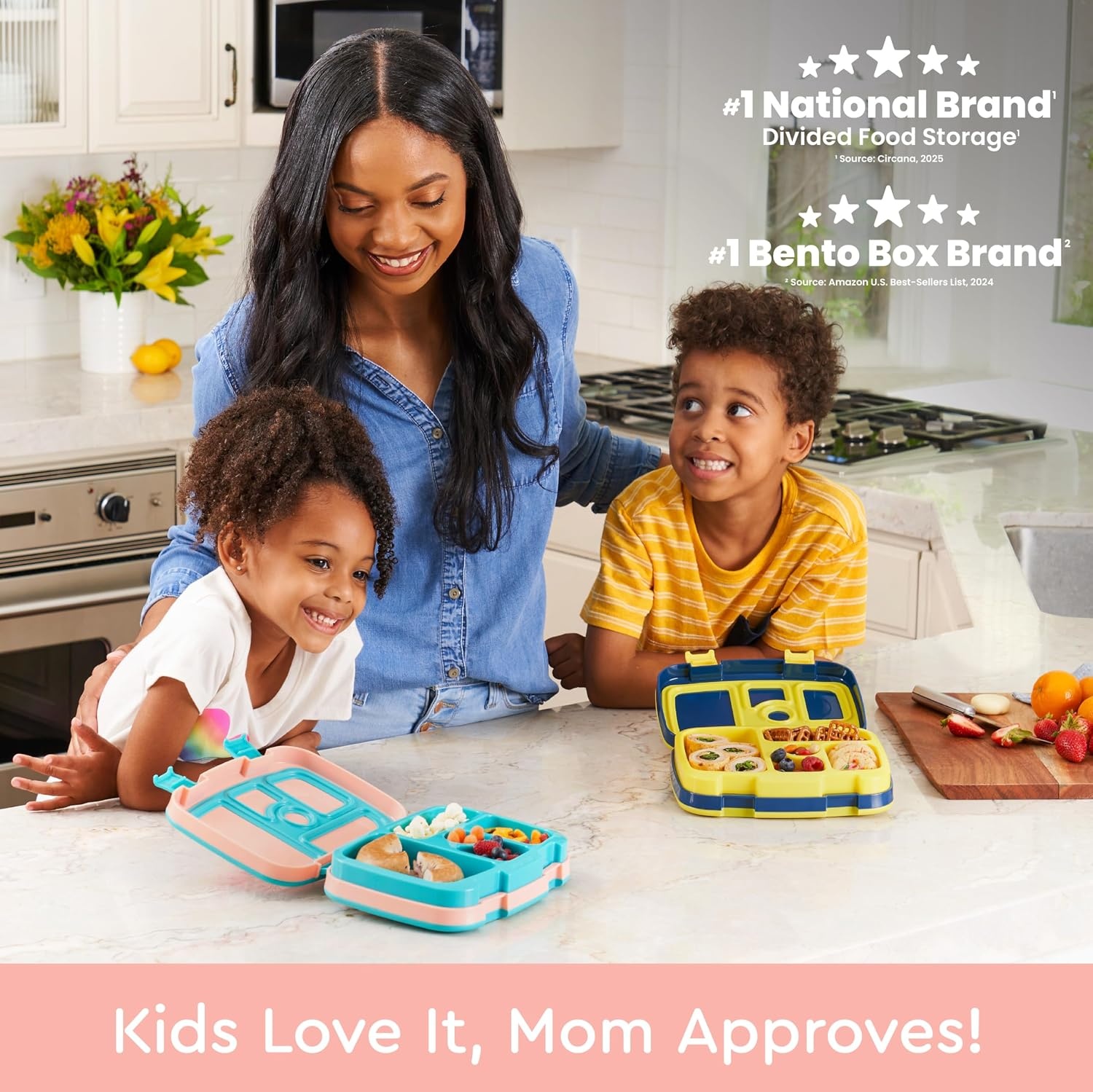 image:imageBentgo Kids Prints LeakProof 5Compartment BentoStyle Kids Lunch Box Ideal Portion Sizes for Ages 37 Durable DropProof Dishwasher Safe PFAS amp BPAFree Materials NEW Ballet amp BowsLlamas
