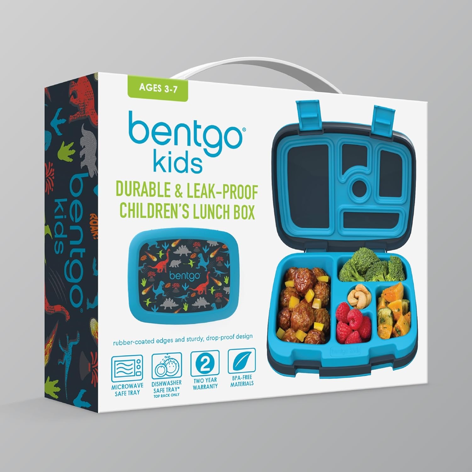 image:imageBentgo Kids Prints LeakProof 5Compartment BentoStyle Kids Lunch Box Ideal Portion Sizes for Ages 37 Durable DropProof Dishwasher Safe PFAS amp BPAFree Materials NEW Ballet amp BowsDinosaur
