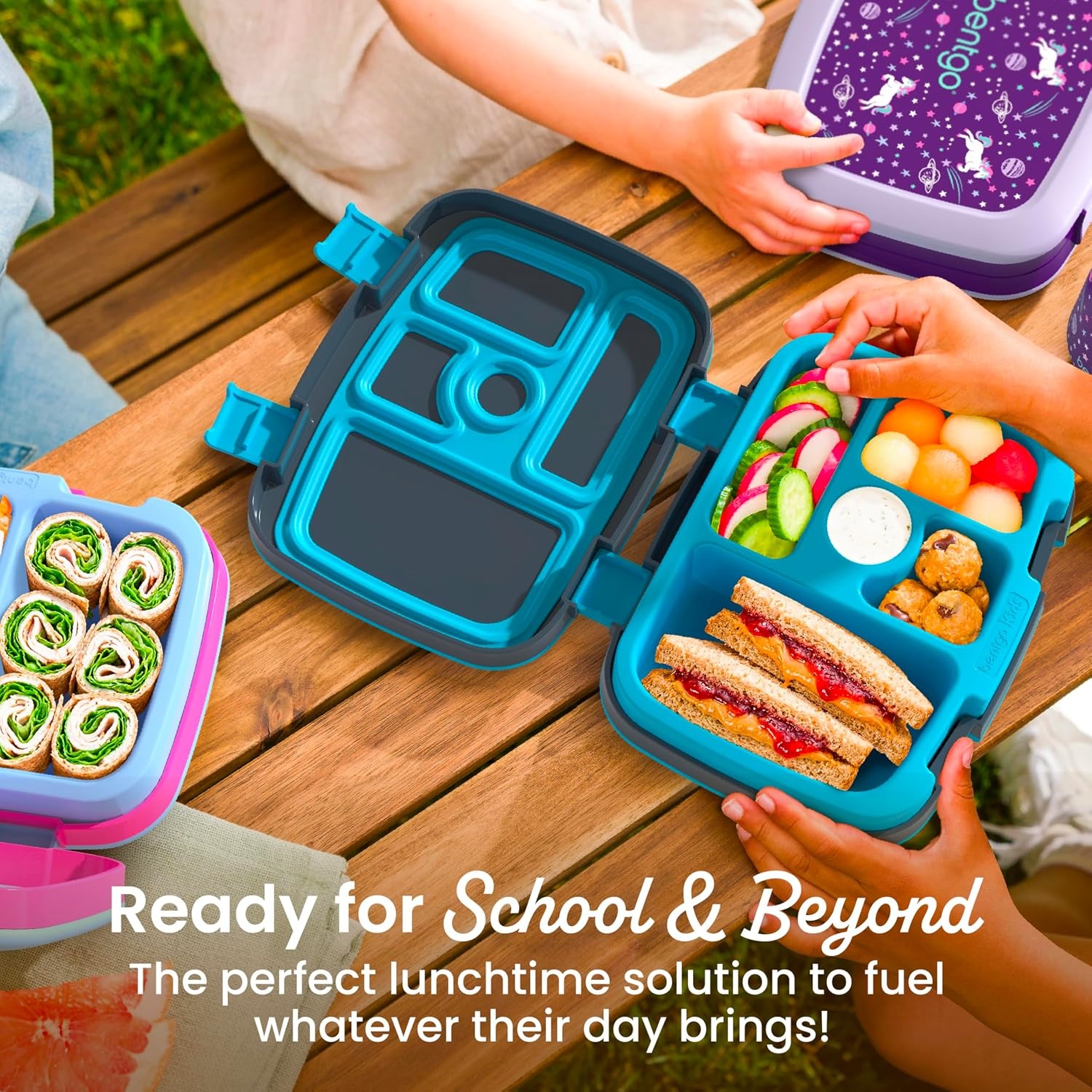 image:imageBentgo Kids Prints LeakProof 5Compartment BentoStyle Kids Lunch Box Ideal Portion Sizes for Ages 37 Durable DropProof Dishwasher Safe PFAS amp BPAFree Materials NEW Ballet amp BowsNature Adventure