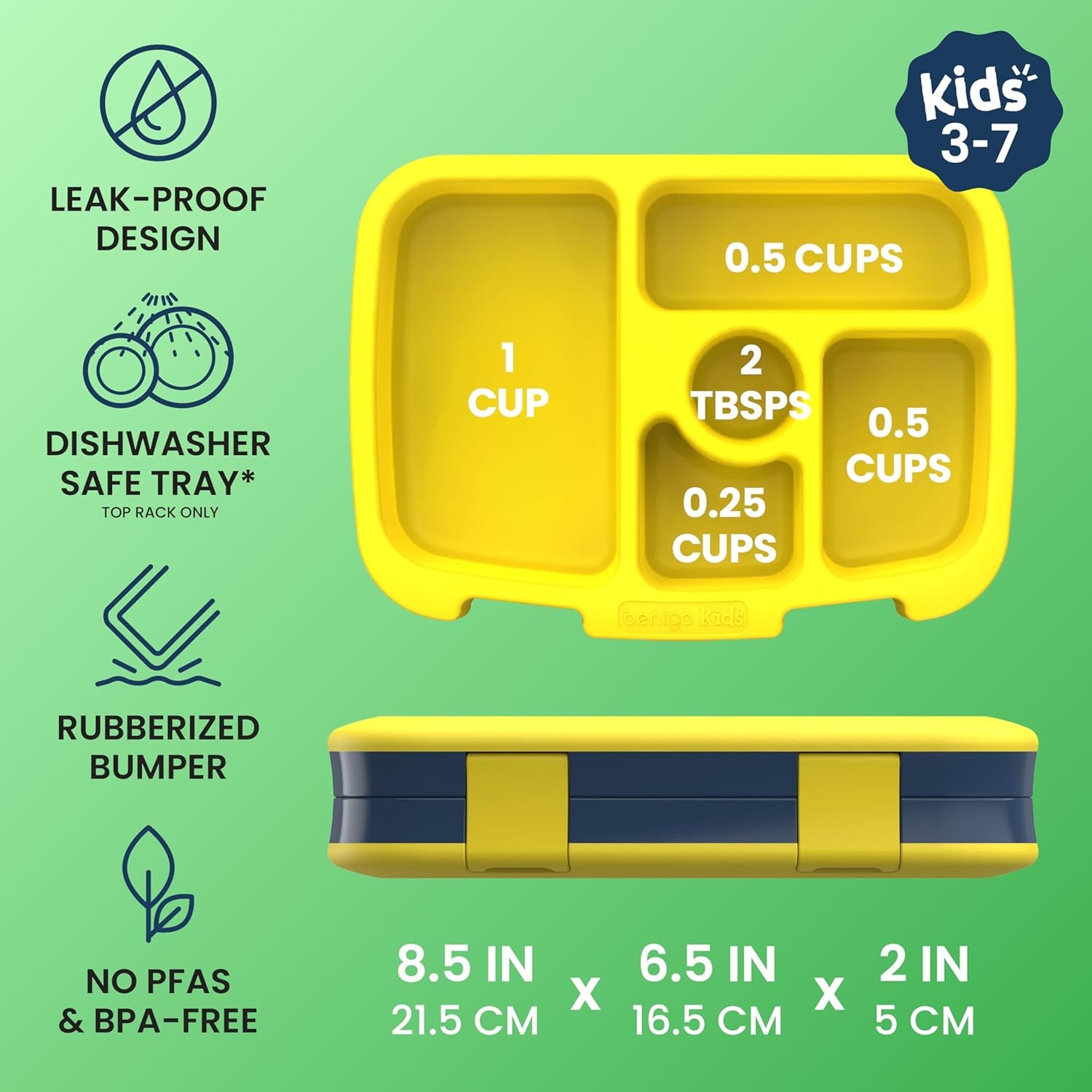 image:imageBentgo Kids Prints LeakProof 5Compartment BentoStyle Kids Lunch Box Ideal Portion Sizes for Ages 37 Durable DropProof Dishwasher Safe PFAS amp BPAFree Materials NEW Ballet amp BowsSpace