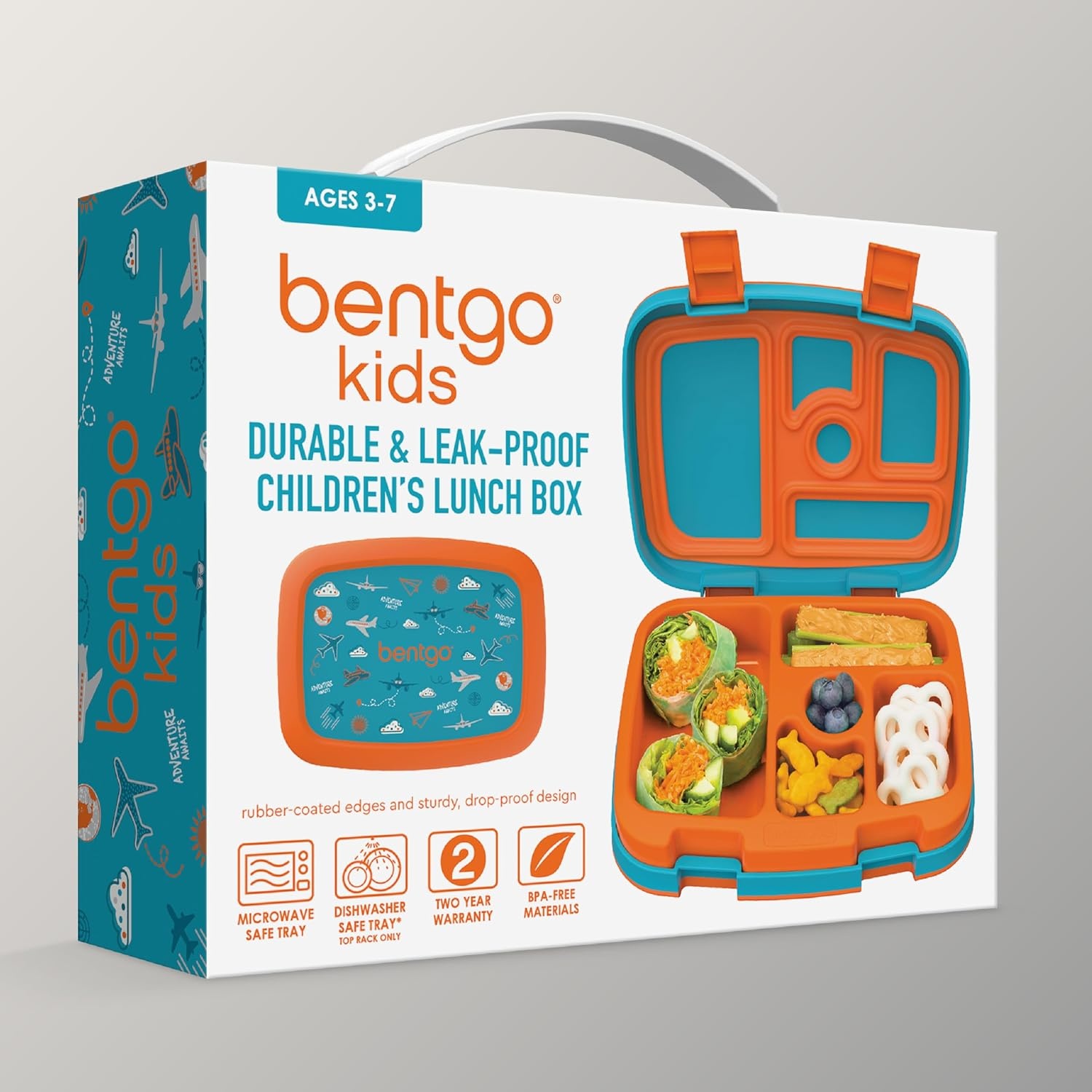 image:imageBentgo Kids Prints LeakProof 5Compartment BentoStyle Kids Lunch Box Ideal Portion Sizes for Ages 37 Durable DropProof Dishwasher Safe PFAS amp BPAFree Materials NEW Ballet amp BowsPlanes