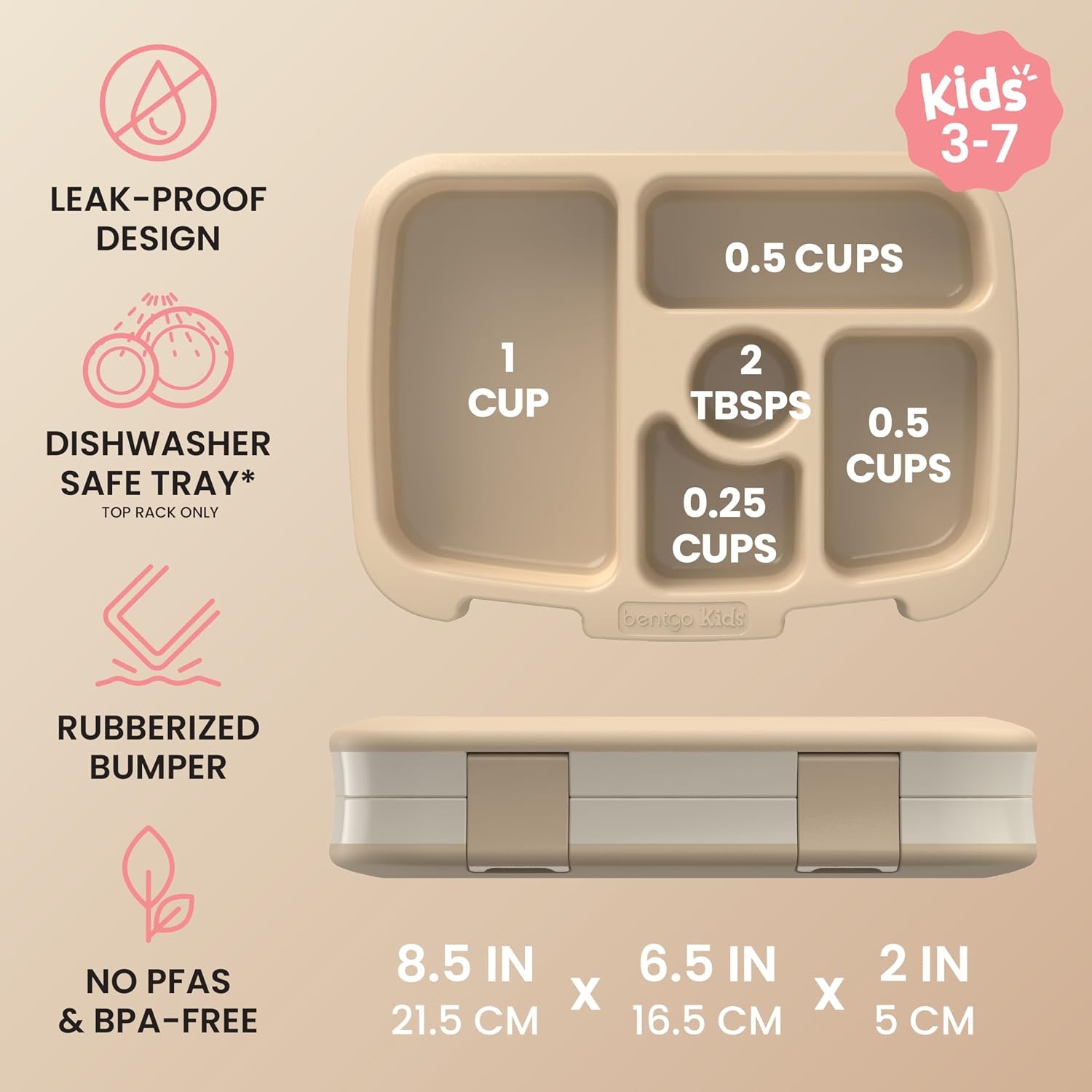 image:imageBentgo Kids Prints LeakProof 5Compartment BentoStyle Kids Lunch Box Ideal Portion Sizes for Ages 37 Durable DropProof Dishwasher Safe PFAS amp BPAFree Materials NEW Ballet amp BowsCowgirl Dreams