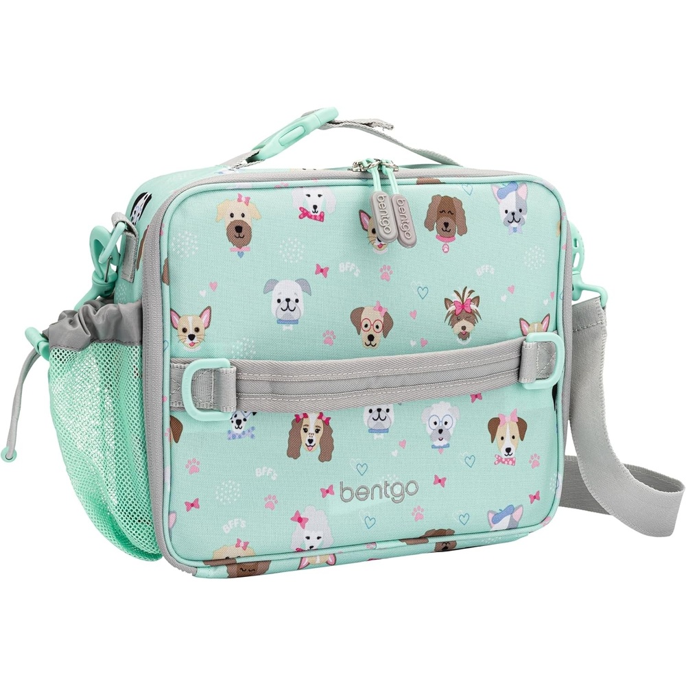 image:imageBentgo Kids Prints DoubleInsulated Reusable Lunch Bag For Kids 3 Adjustable Strap Holds Lunch BoxWater BottleSnacks EasyClean WaterResistant Pockets NEW Ballet amp BowsPuppy Love