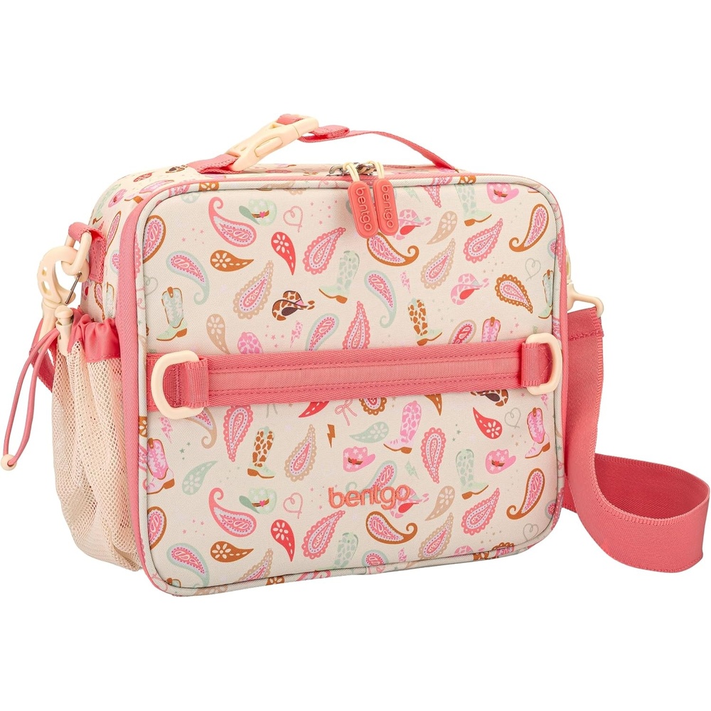 image:imageBentgo Kids Prints DoubleInsulated Reusable Lunch Bag For Kids 3 Adjustable Strap Holds Lunch BoxWater BottleSnacks EasyClean WaterResistant Pockets NEW Ballet amp BowsCowgirl Dreams