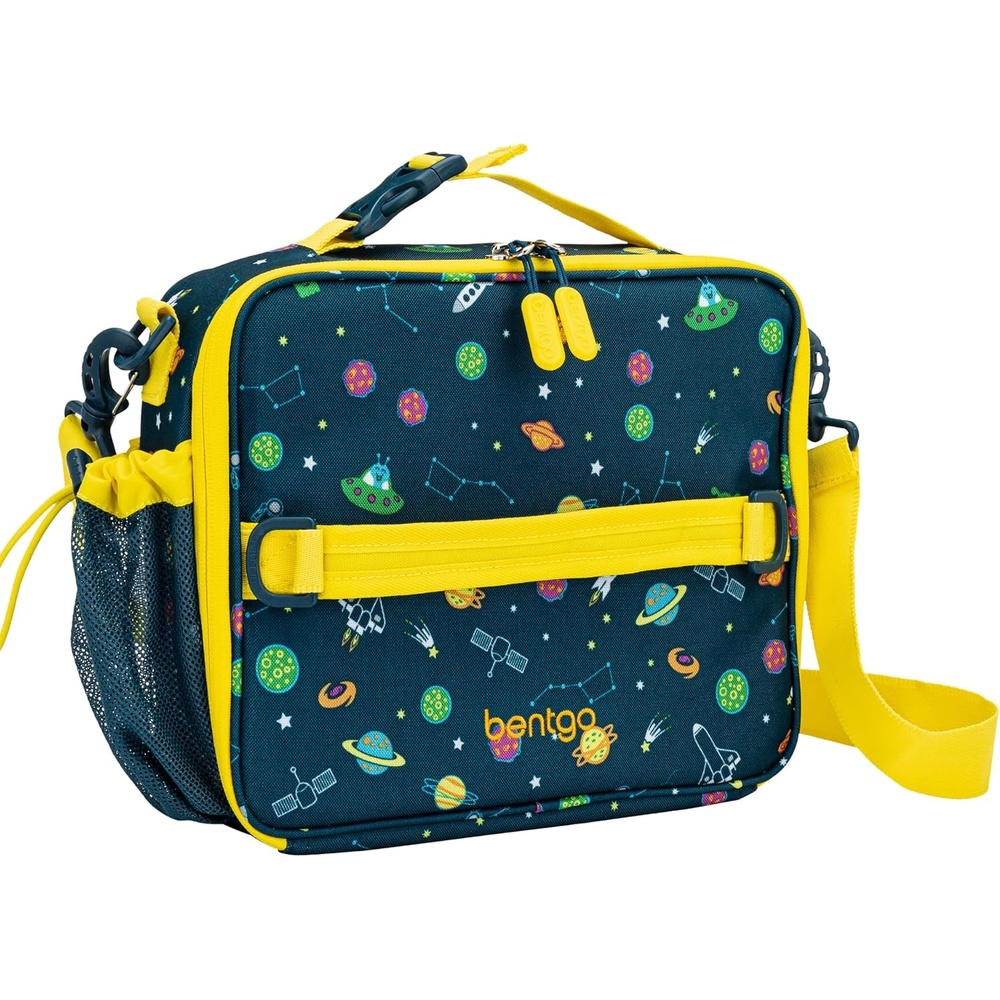 image:imageBentgo Kids Prints DoubleInsulated Reusable Lunch Bag For Kids 3 Adjustable Strap Holds Lunch BoxWater BottleSnacks EasyClean WaterResistant Pockets NEW Ballet amp BowsSpace