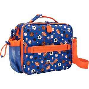 Bentgo Kids Prints Double-Insulated Reusable Lunch Bag | For Kids 3+, Adjustable Strap; Holds Lunch Box/Water Bottle/Snacks; Easy-Clean, Water-Resistant, Pockets (NEW Ballet & Bows)(Sports)