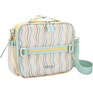 Bentgo Kids Prints Double-Insulated Reusable Lunch Bag | For Kids 3+, Adjustable Strap; Holds Lunch Box/Water Bottle/Snacks; Easy-Clean, Water-Resistant, Pockets (NEW Ballet & Bows)(Wavy)