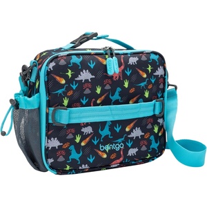 Bentgo Kids Prints Double-Insulated Reusable Lunch Bag | For Kids 3+, Adjustable Strap; Holds Lunch Box/Water Bottle/Snacks; Easy-Clean, Water-Resistant, Pockets (NEW Ballet & Bows)(Dinosaur)
