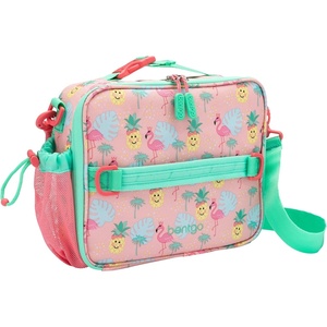 Bentgo Kids Prints Double-Insulated Reusable Lunch Bag | For Kids 3+, Adjustable Strap; Holds Lunch Box/Water Bottle/Snacks; Easy-Clean, Water-Resistant, Pockets (NEW Ballet & Bows)(Tropical)