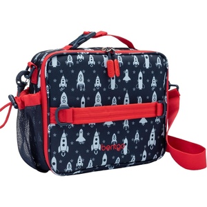 Bentgo Kids Prints Double-Insulated Reusable Lunch Bag | For Kids 3+, Adjustable Strap; Holds Lunch Box/Water Bottle/Snacks; Easy-Clean, Water-Resistant, Pockets (NEW Ballet & Bows)(Rocket)