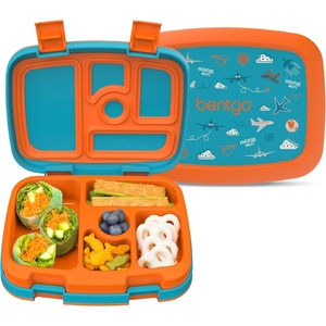 Bentgo Kids Prints Leak-Proof 5-Compartment Bento-Style Kids Lunch Box | Ideal Portion Sizes for Ages 3-7, Durable, Drop-Proof, Dishwasher Safe, PFAS & BPA-Free Materials (NEW Ballet & Bows)(Planes)