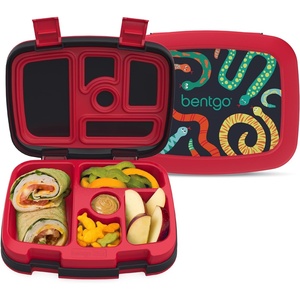 Bentgo Kids Prints Leak-Proof 5-Compartment Bento-Style Kids Lunch Box | Ideal Portion Sizes for Ages 3-7, Durable, Drop-Proof, Dishwasher Safe, PFAS & BPA-Free Materials (NEW Ballet & Bows)(Sssnakes)
