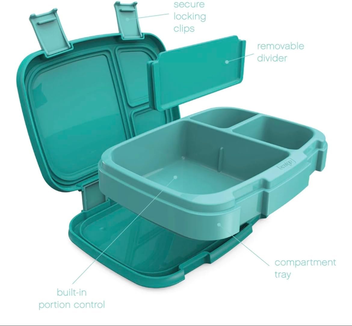 image:imageBentgo Fresh BlueGreen 2 PACK New amp Improved LeakProof Versatile 4Compartment BentoStyle Lunch Box
