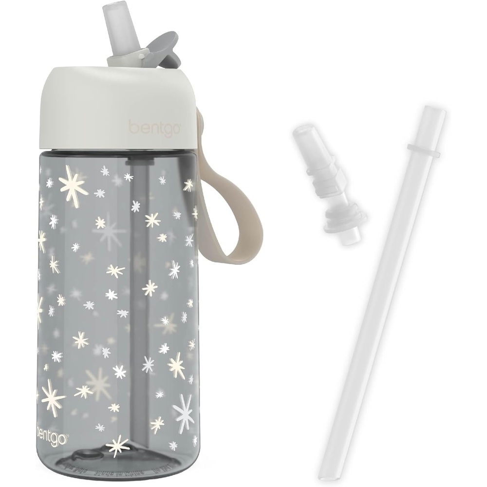 image:imageBentgo Kids Water Bottle Replacement Straws Set LeakProof 15 oz BPAFree Tritan ShatterResistant SafeSip Spout TopRack Dishwasher Safe Starry Sprinkle