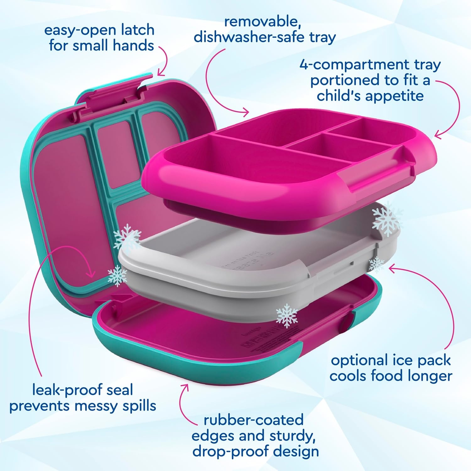 image:imageBentgo Chill Kids FuchsiaTeal and Chill Max Pink Cloud amp Blush Lunch Box Set