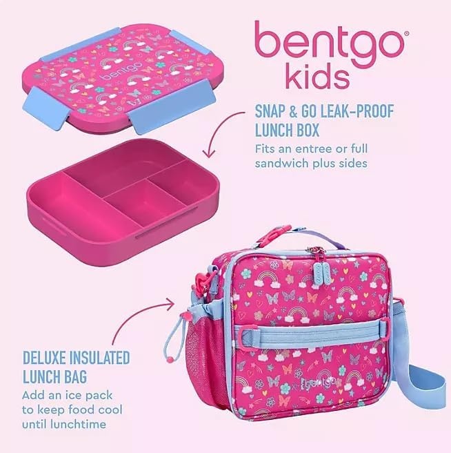 image:imageKids 2Piece Snap Closure Lunch Set by BentgoRainbows And Butterflies