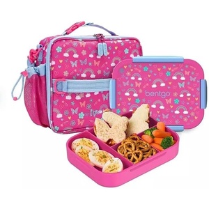 Kids 2-Piece Snap Closure Lunch Set by Bentgo(Rainbows And Butterflies)