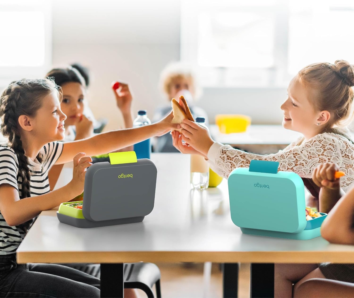 image:imageBentgo Pop LeakProof 34 Compartment BentoStyle Lunch BoxCharcoalLime