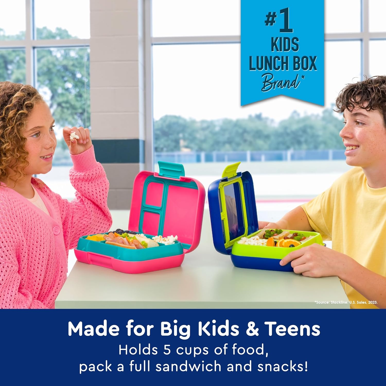 image:imageBentgo Pop LeakProof 34 Compartment BentoStyle Lunch BoxNavy BlueChartreuse