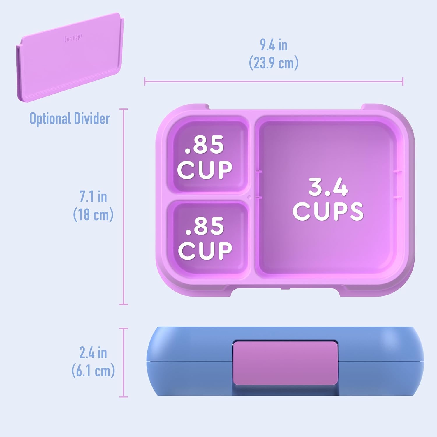 image:imageBentgo Pop LeakProof 34 Compartment BentoStyle Lunch BoxPeriwinklePink
