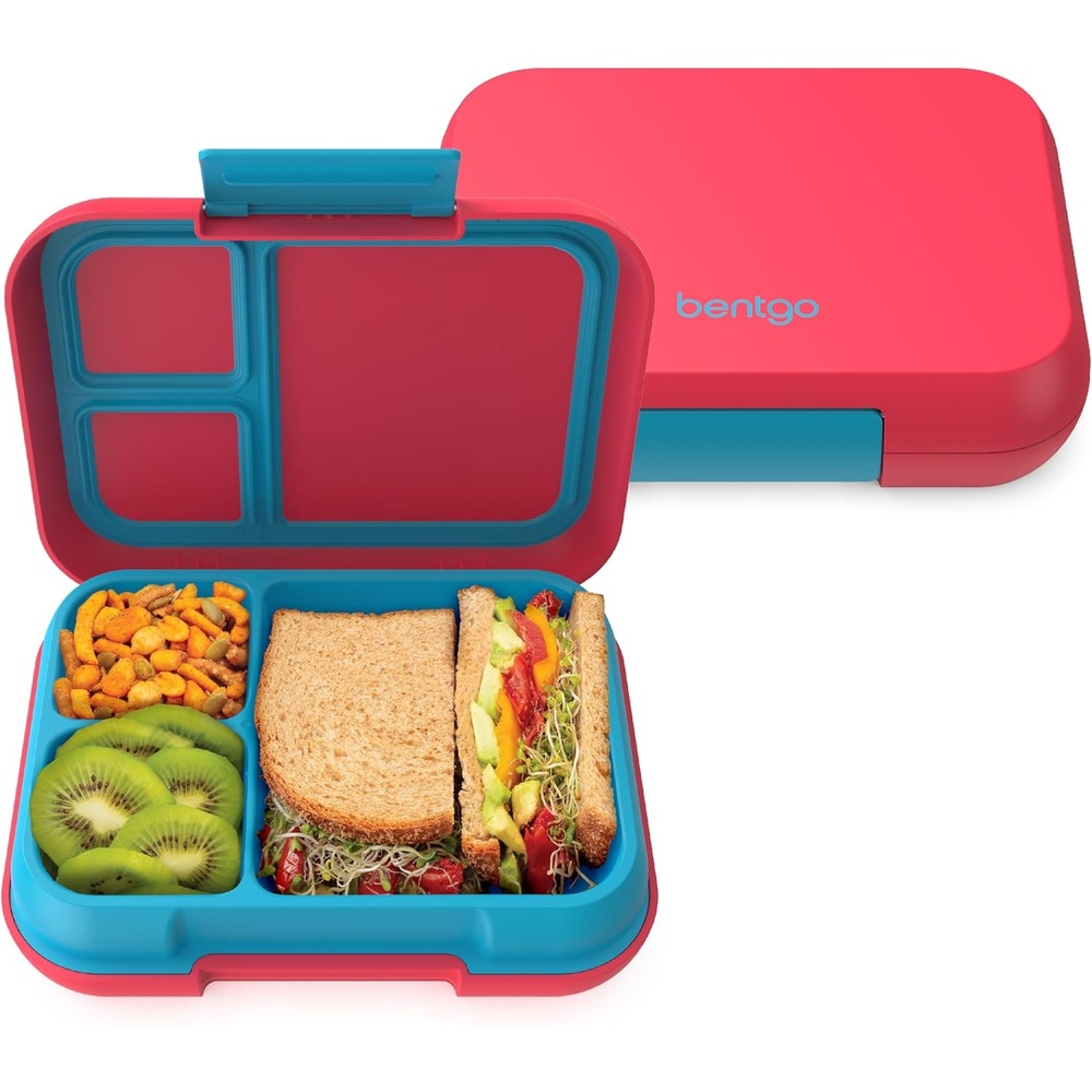 image:imageBentgo Pop LeakProof 34 Compartment BentoStyle Lunch BoxFlame RedTurquoise
