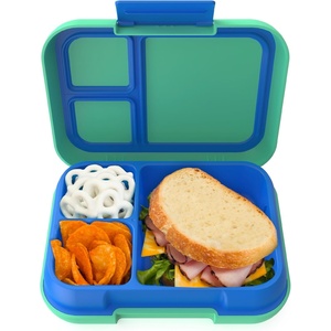 Bentgo Pop Leak-Proof 3-4 Compartment Bento-Style Lunch Box(Spring Green/Blue)