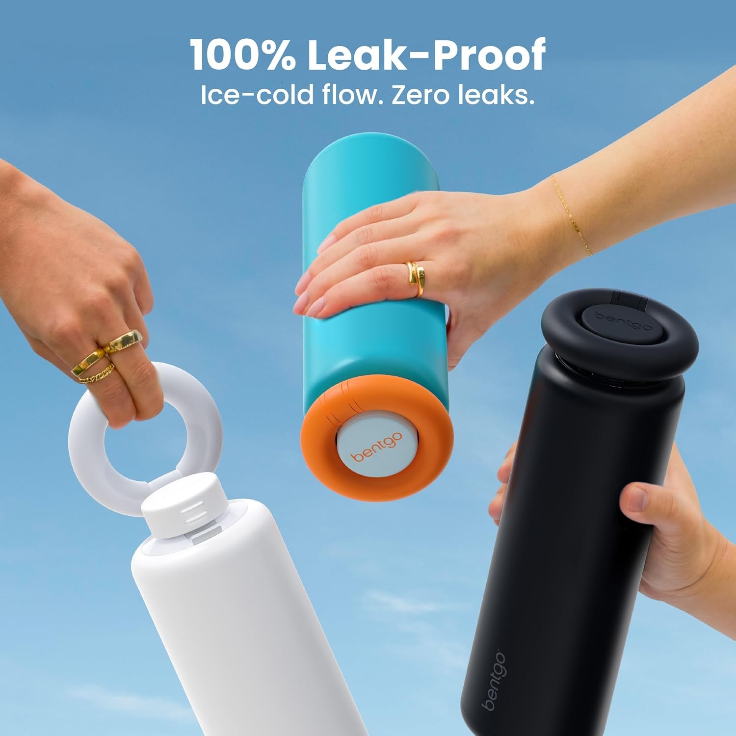 image:imageBentgo Lift Chug Lid 24Hour Cold LeakProof Water Bottle 32 fl ozBack to Black